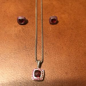 David Yurman Garnet and diamonds Set